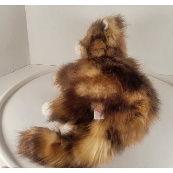 Long Hair Cat Plush Stuffed Animal 13" Laying Brown Realistic Kitty TY Jumbles - Picture 16 of 16
